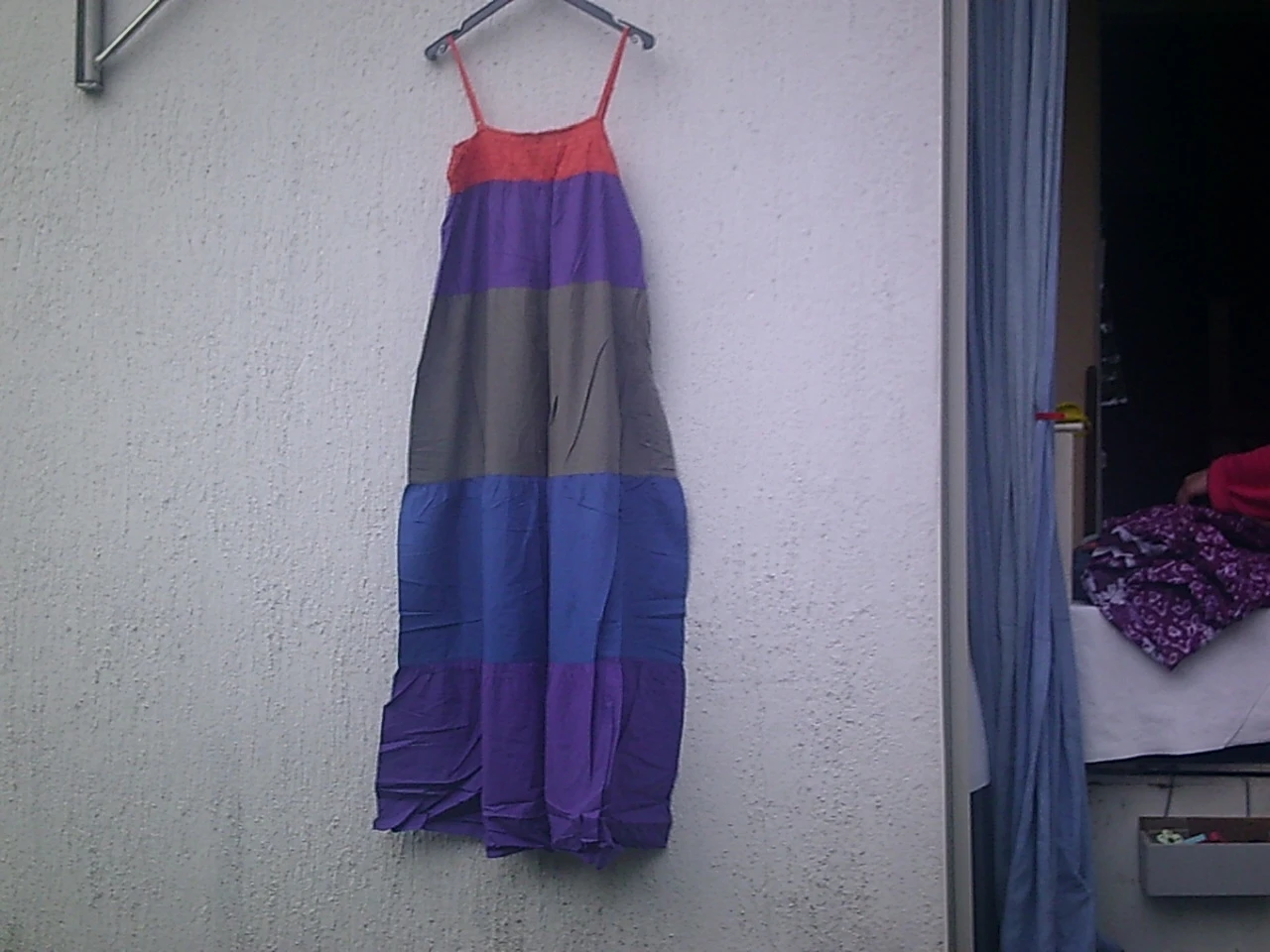 Long dress with flared bottom, 5 panels/multi-colored bands, 5 colors, size T.L tag – photo 10